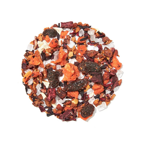 DAVIDsTEA Frozen Raspberry Tea – Sweet raspberry herbal tea with creamy yogurt notes, ideal for iced drinks and summer slushies.
