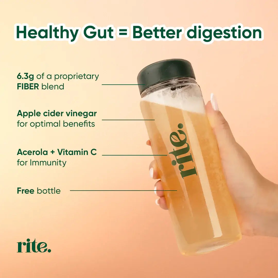 Rite Health offers 30 servings of a prebiotic drink mix with clinically proven fiber to aid digestion, boost fiber intake, and support a healthy gut microbiome.