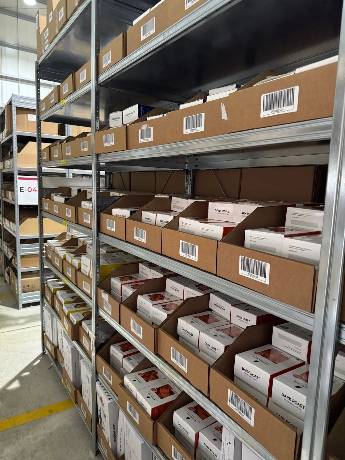 Our very first inventory drop. The shelves are officially stocked.