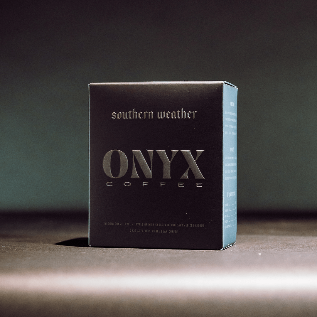 Onyx Coffee Lab's house blend, smooth, sweet, full-bodied with a citrusy finish and a clean, refreshing aftertaste.