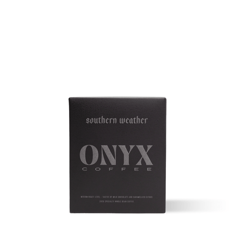 Onyx Coffee Lab's house blend, smooth, sweet, full-bodied with a citrusy finish and a clean, refreshing aftertaste.