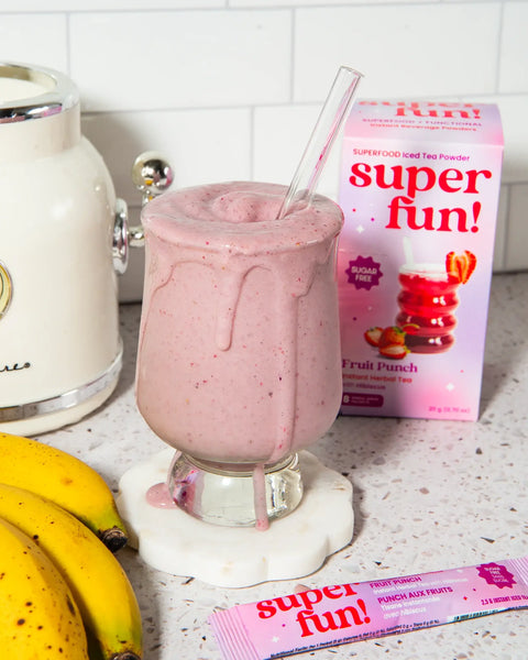 Strawberry banana hibiscus smoothie