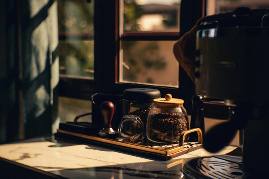 How to Build a Home Specialty Coffee Setup in Dubai (Without Breaking the Bank) with budget coffee gear and grinder by the window