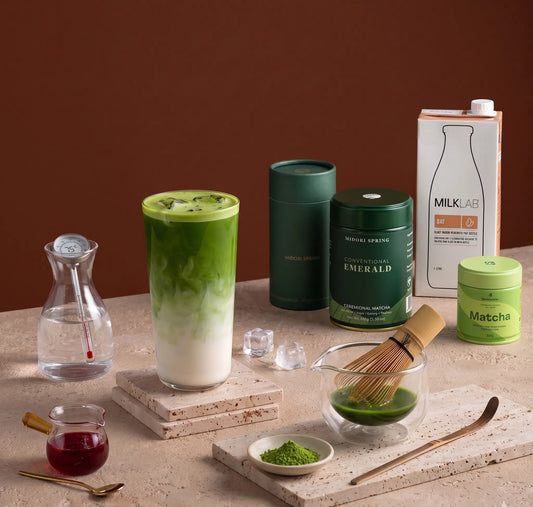 Ceremonial Iced Matcha Latte Recipe | Café Style at Home, iced matcha latte with ceremonial grade matcha and milk