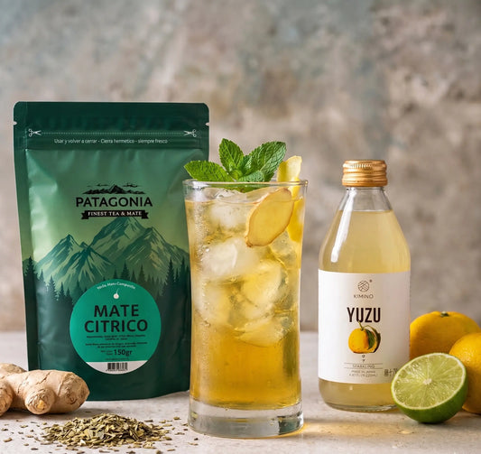 Tereré Recipe: Cold Yerba Mate with Citrus & Mint with Patagonia mate, yuzu, lemon, and mint drink