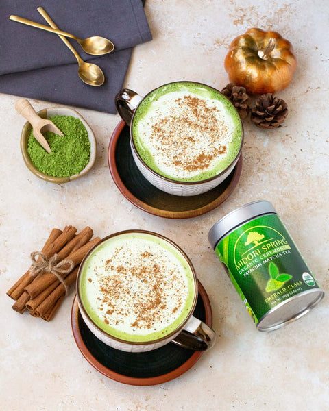 Festive matcha latte