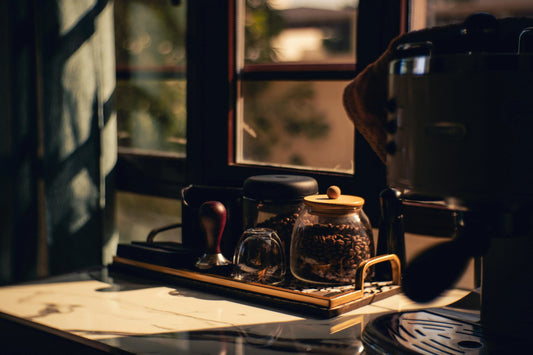 How to Build a Home Specialty Coffee Setup in Dubai (Without Breaking the Bank) with budget coffee gear and grinder by the window