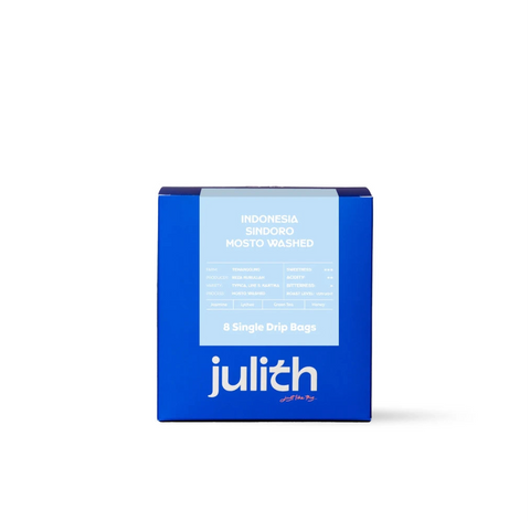 Julith Indonesia Sindoro Mosto Washed specialty coffee 8 single drip bags with jasmine, lychee, green tea and honey tasting notes