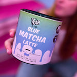 Bluetcha Blue Matcha Latte with vibrant blue spirulina and organic matcha—immune-boosting, detoxifying, and an eye-catching, Instagram-worthy superfood drink.