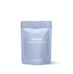 ChatGPT said: Anxi-Tea with chamomile, valerian root, lemon balm, lemongrass, oatstraw, and peppermint—an organic blend designed to ease stress, calm the mind, and provide gentle relief from everyday tension.