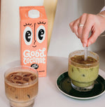 All Good Barista Coconut Milk – smooth, rich milk for latte art and coffee. Smooth, rich coconut milk that steams perfectly for latte art. Made in New Zealand for baristas and coffee lovers.