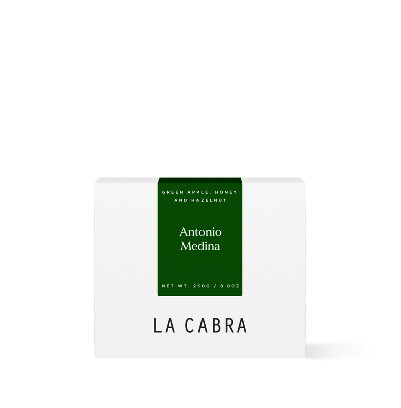 Guatemalan specialty coffee by La Cabra, Antonio Medina's washed Caturra from volcanic soil at 1,600 m, delivers a clean, vibrant, and complex flavor experience.