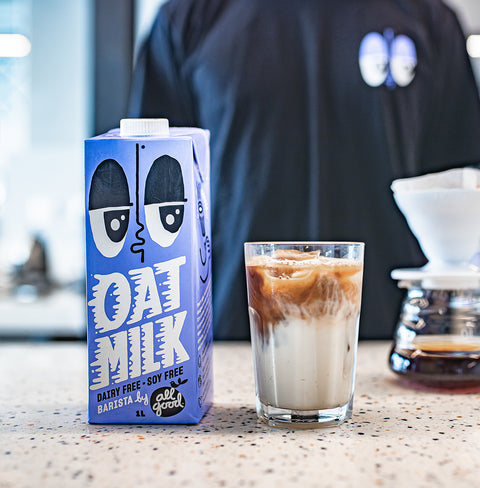 All Good Barista Oat Milk – smooth, creamy oat milk for coffee and latte art. Creamy oat milk made from Southland oats. Steams smoothly with a clean taste that complements coffee perfectly.