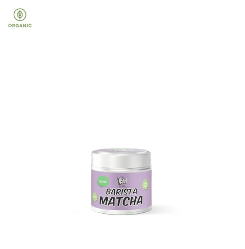 Organic Japanese Barista Matcha tin for crafting umami-rich and sweet latte art, smoothies, and bakery infusions.