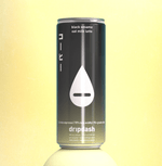 Black Sesame Oat Milk Latte can by Dripdash against a soft yellow background.