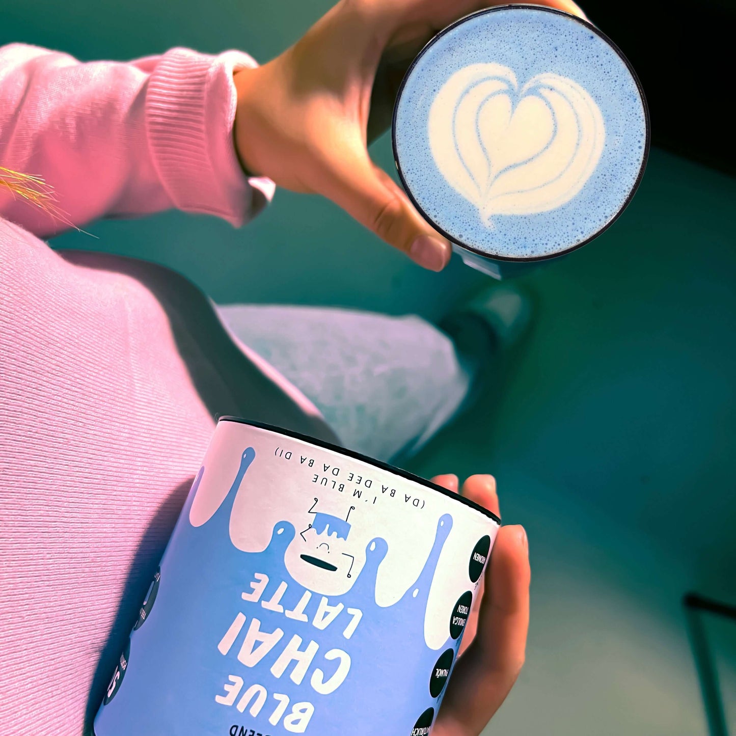 Blue Chai Latte with blue spirulina and warming spices—rich in vitamins, detoxifying, immune-boosting, and naturally vibrant for a colorful superfood treat.
