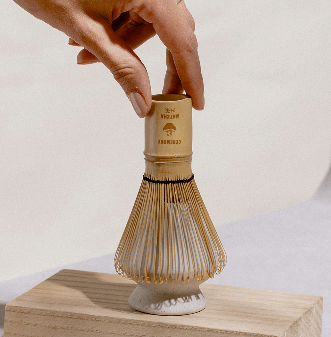 Ceramic Naoshi Whisk Holder for Matcha Chasen | Matcha Whisk Drying Stand