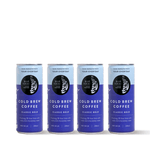 Cans of Blue Tokai Cold Brew Bold, a full-bodied coffee with nutty and chocolatey notes, perfect served black or with milk.