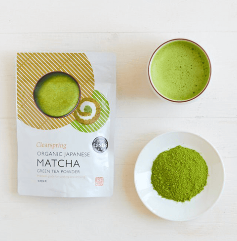 Premium ceremonial-grade matcha powder with a vibrant green color, packed with antioxidants and nutrients, perfect for crafting lattes, traditional teas, and wholesome recipes for a healthier lifestyle.