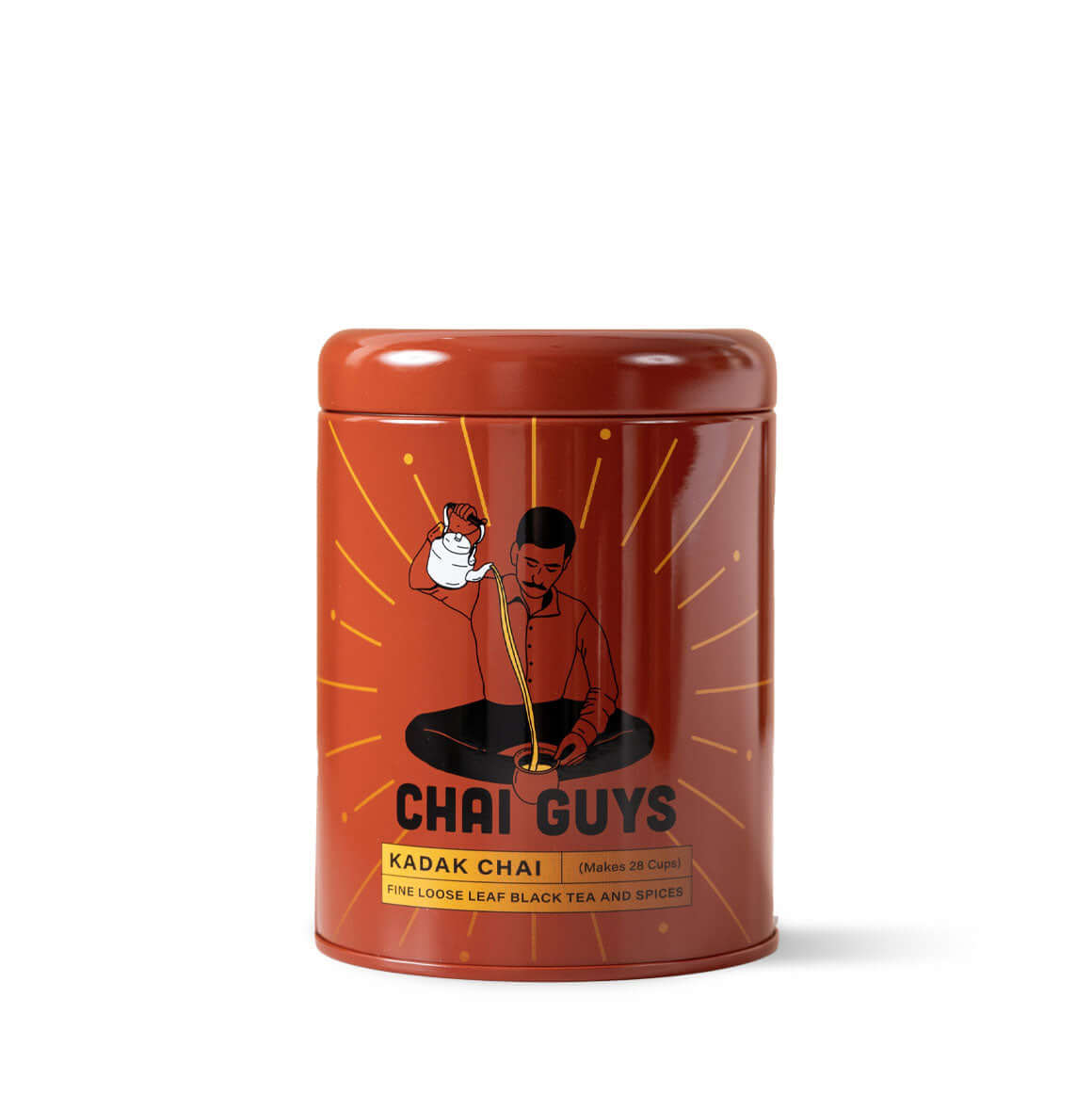 Chai Guys' Kadak Chai blend with strong black tea and subtle spices, offering a bold and robust flavor true to its name.