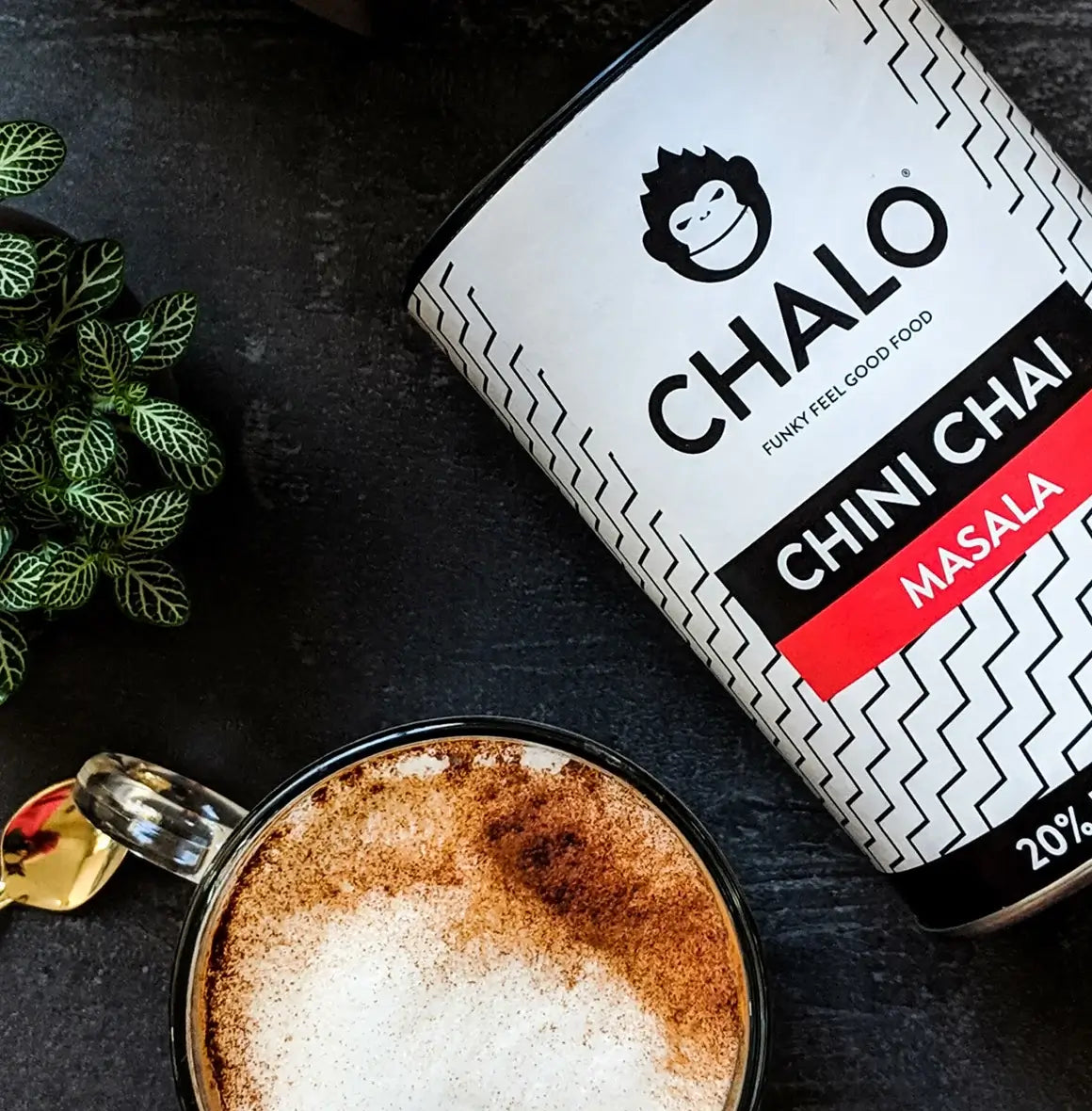 Chalo Chini Masala Chai, black tea & spice blend, bold flavour, less sugar chai latte