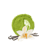 Organic Vanilla Matcha by DAVIDsTEA in a vibrant green powder, made from young Japanese tea leaves and sweet vanilla flavor, perfect for iced lattes, smoothies, or baking recipes.