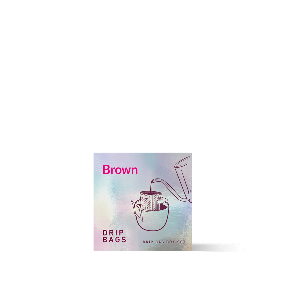 Brown Drip Kit Box by THREE Coffee includes 7 ready-to-brew medium-roast drip bags with caramel, nutty, and chocolate notes. Perfect for travel, office, or easy specialty coffee at home.