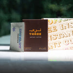 Instant Coffee by Three Coffee in sleek box of 7 sachets, freeze-dried blend with Timor-Leste and Ethiopia origins, crafted for café-quality brews without gear or effort.