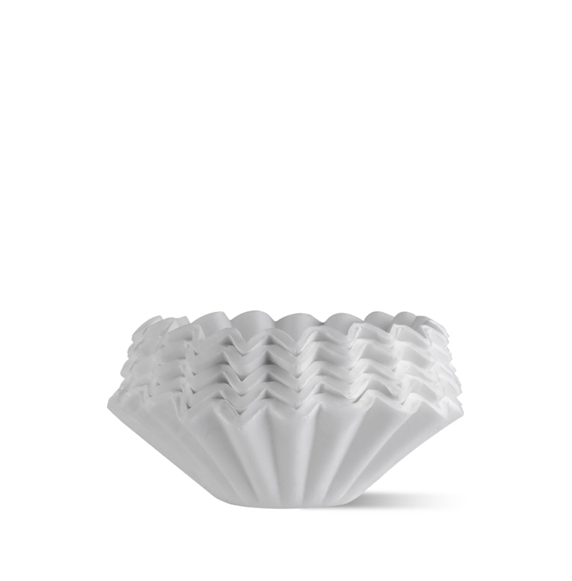 FLO 55 Paper Filters 100x stacked, designed for precise extraction in coffee brewing.