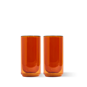 Cove 16 Oz Glass Pint Amber (Set of 2)