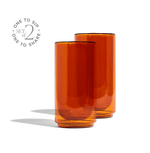 Cove 16 Oz Glass Pint Amber (Set of 2) featuring two elegant amber glass pints perfect for entertaining and elevating drink presentation.