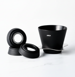 OREA Coffee Brewer V4 (4 in1) versatile system with ribbed interior, ideal for home or travel use, shown with different components.