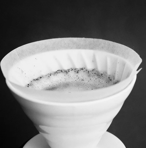 Sibarist B3 Cone Coffee Filter in pour-over dripper brewing coffee with visible grounds