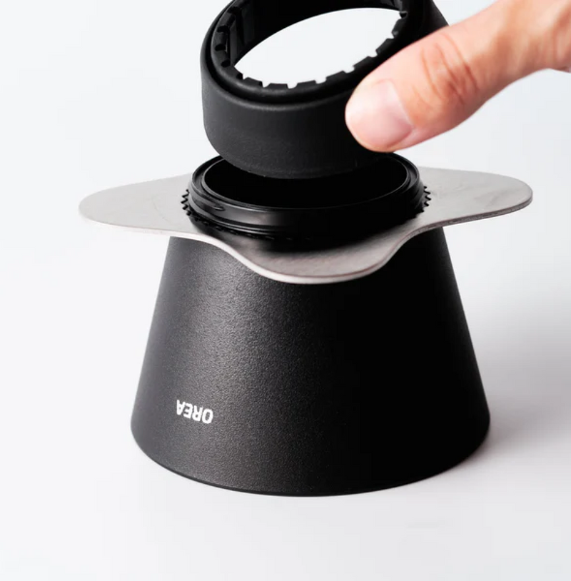 OREA Coffee Brewer V4 demo with interchangeable filter system for versatile brewing methods.