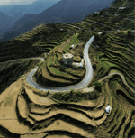 Stunning terraced landscape in mountainous region during daytime
