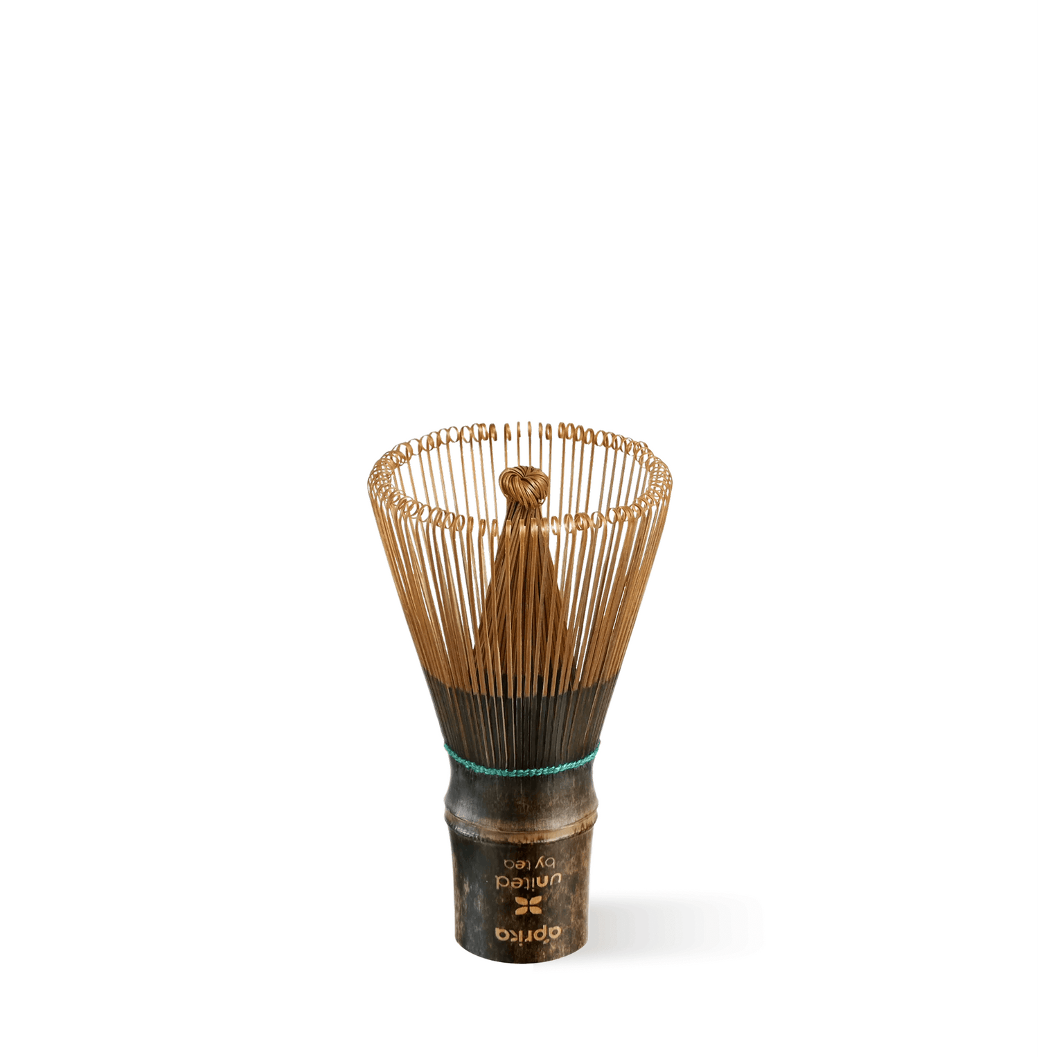 Dark Bamboo Matcha Whisk 100 Prongs with 100 hand-carved prongs for perfect tea aeration, crafted from rich-hued bamboo.