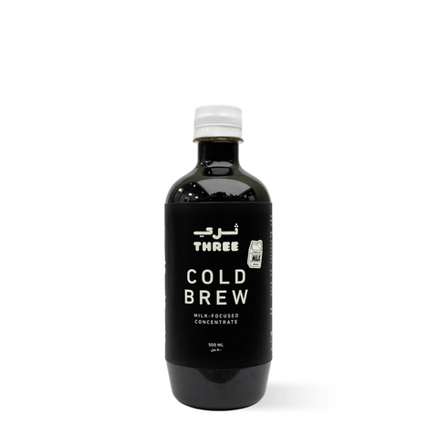 Bottle of Cold Brew milk-focused coffee concentrate, perfect for iced and Spanish lattes in a 500ml format.