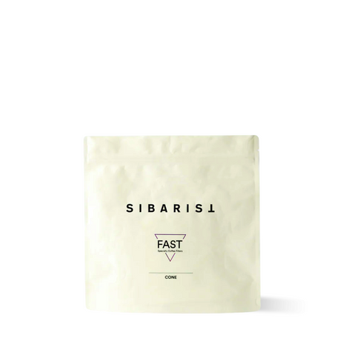 Sibarist Fast - Cone Specialty Coffee Paper Filter for V60 drippers, high-performance filter packaging image.