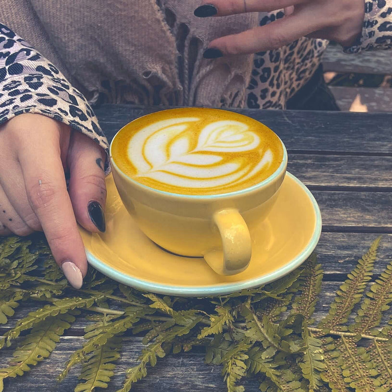 Golden Turmeric Latte with turmeric, cinnamon, and aniseed—sweet, spicy, and anti-inflammatory; a trendy, soothing break from everyday stress.