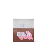 Ethiopia Guji Anasora by Three Coffee in vibrant specialty packaging, anaerobically fermented for bold strawberry and tropical flavors, grown at high altitude with a syrupy body and sparkling acidity.
