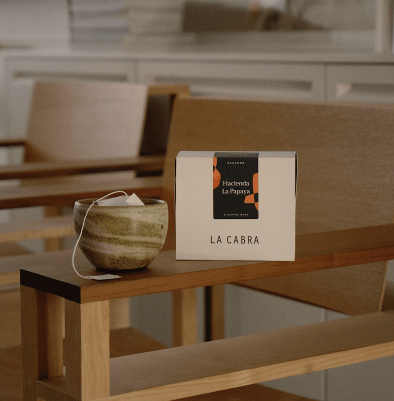 Ecuadorian specialty coffee by La Cabra, Hacienda La Papaya Oak Barrel processed in rum barrels, delivering deep spice and dried-fruit notes.