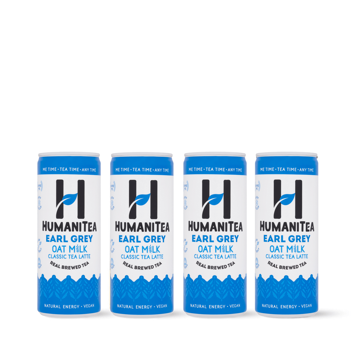HumaniTea Earl Grey Latte with aromatic tea and smooth oat milk, refreshing, naturally energizing, and free from caffeine crashes.