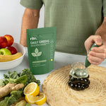 Fuel your health with RITE. Daily Greens – 15 single serves packed with 26 vitamins, 12 superfoods, electrolytes, and pea protein to boost energy, immunity, and focus.