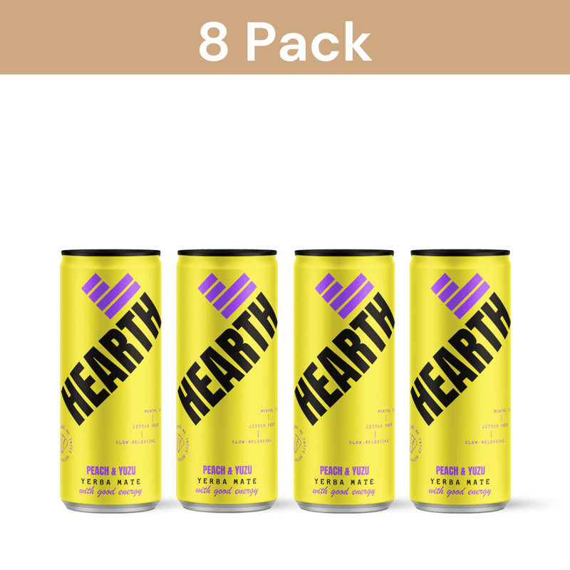 Drink Hearth Peach & Yuzu beverage with sweet peaches and tangy citrusy Yuzu, offering a refreshing, floral, and vibrant summer flavor.