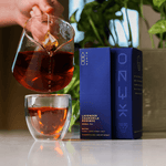 Herbal tea blend with American Lavender, Egyptian Chamomile, and Rooibos from South Africa, offering a floral, sweet, and comforting flavor.