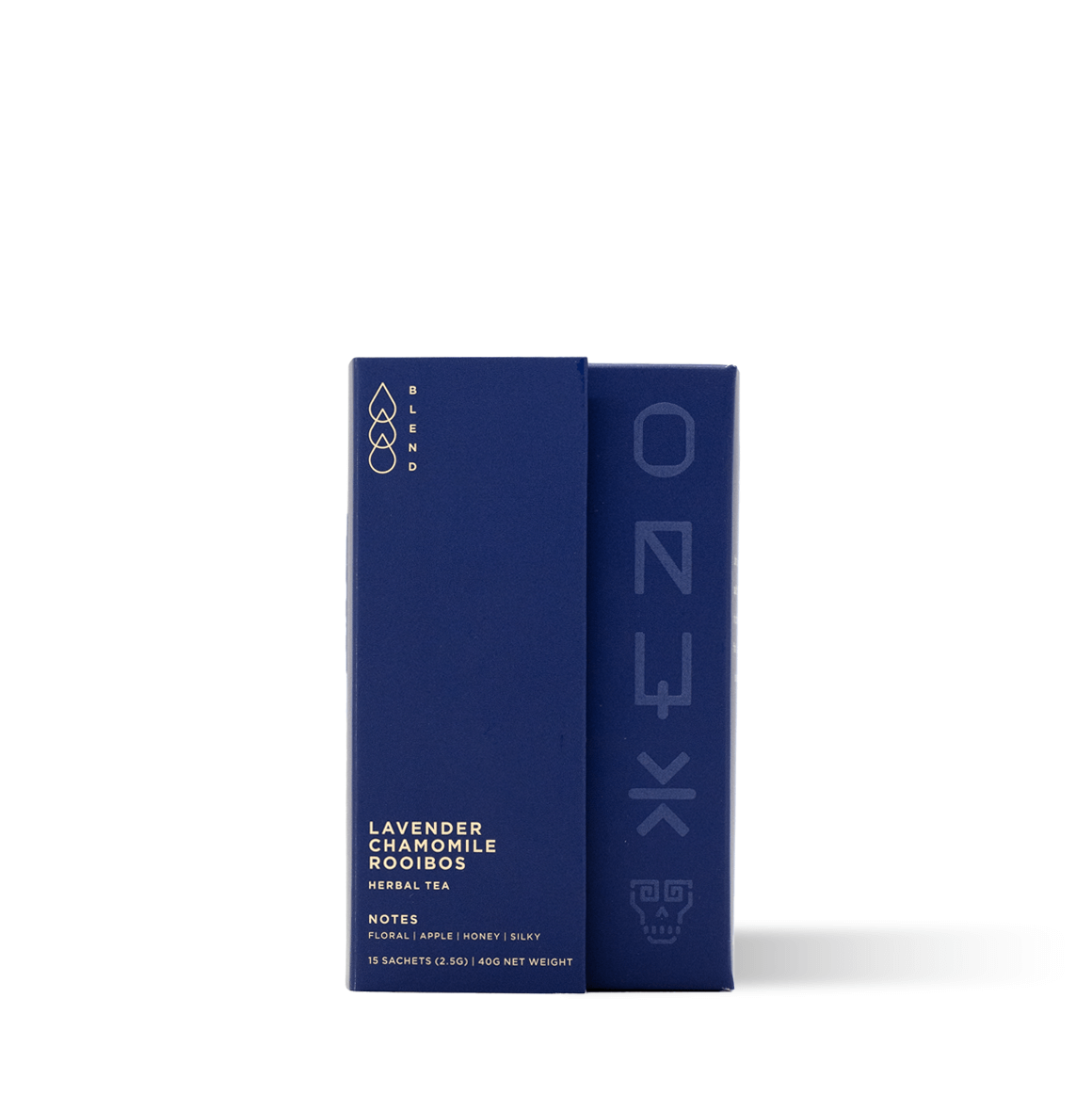 Herbal tea blend with American Lavender, Egyptian Chamomile, and Rooibos from South Africa, offering a floral, sweet, and comforting flavor.