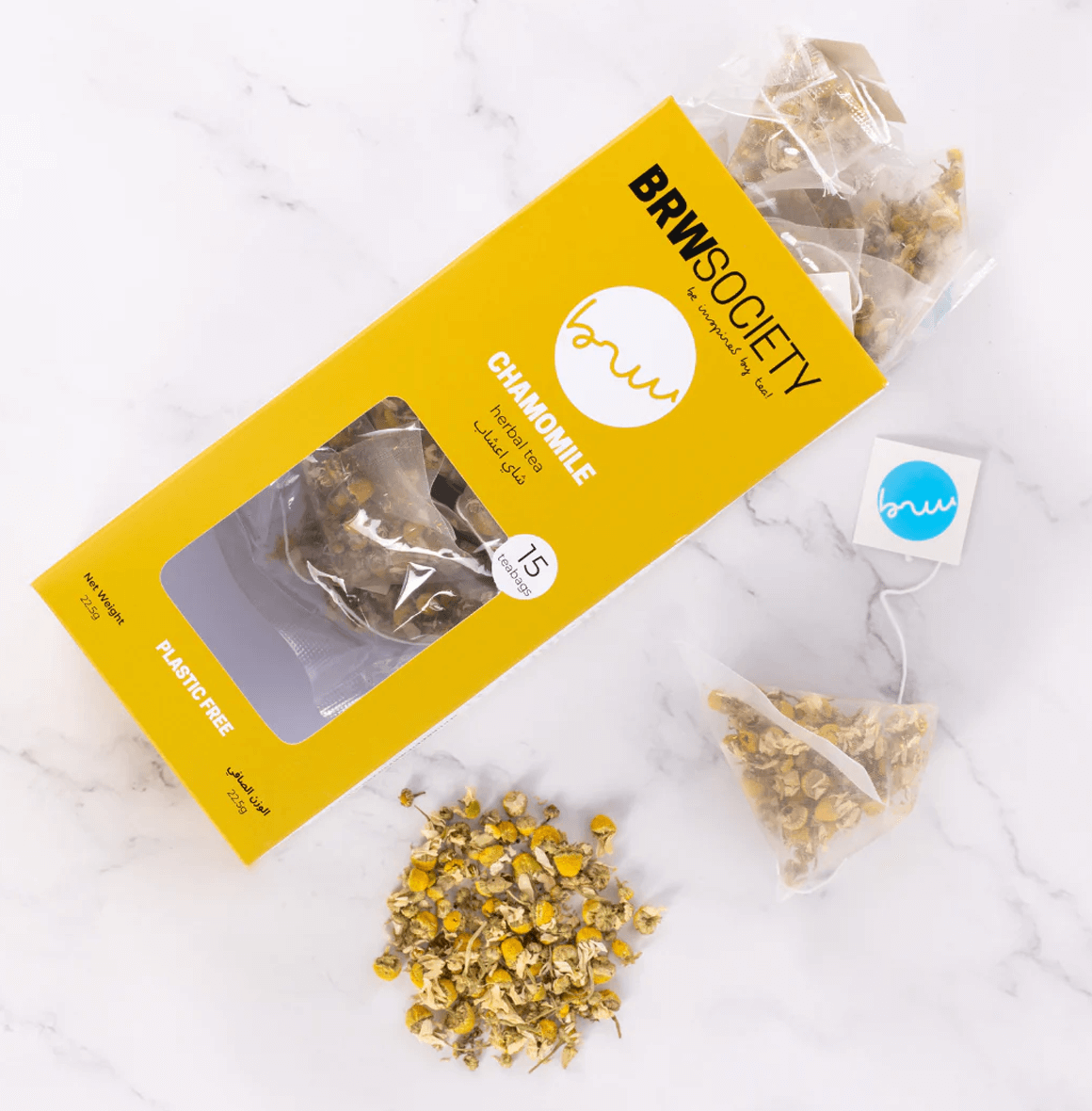Premium herbal tea with whole Croatian chamomile flowers, perfect for calming nerves and promoting a restful night's sleep.