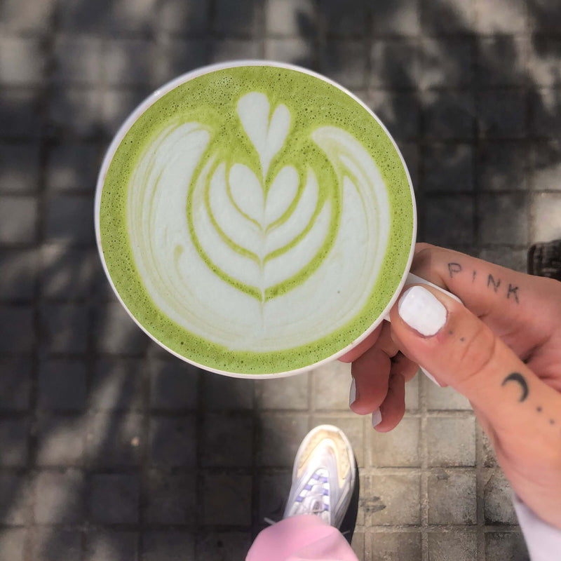 Green Matcha Latte with organic Japanese matcha—fresh, energizing, and the perfect natural caffeine boost for mindful mornings or relaxing afternoon breaks.
