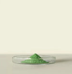 Vibrant green, finely milled Japanese ceremonial-grade matcha green tea powder, Matsu. Rich in antioxidants and umami flavor.