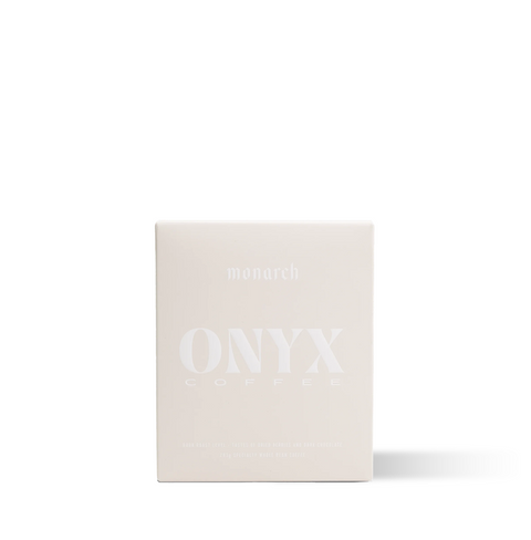 Onyx Coffee Lab's dark roast espresso blend with dark chocolate, molasses, red wine, and dried berries, smooth and aromatic.